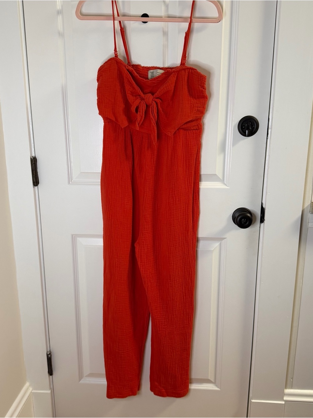 Anthropologie Tie-Front Removable Strap Jumpsuit